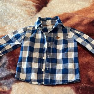 Blue and White Checkered Kids Shirt